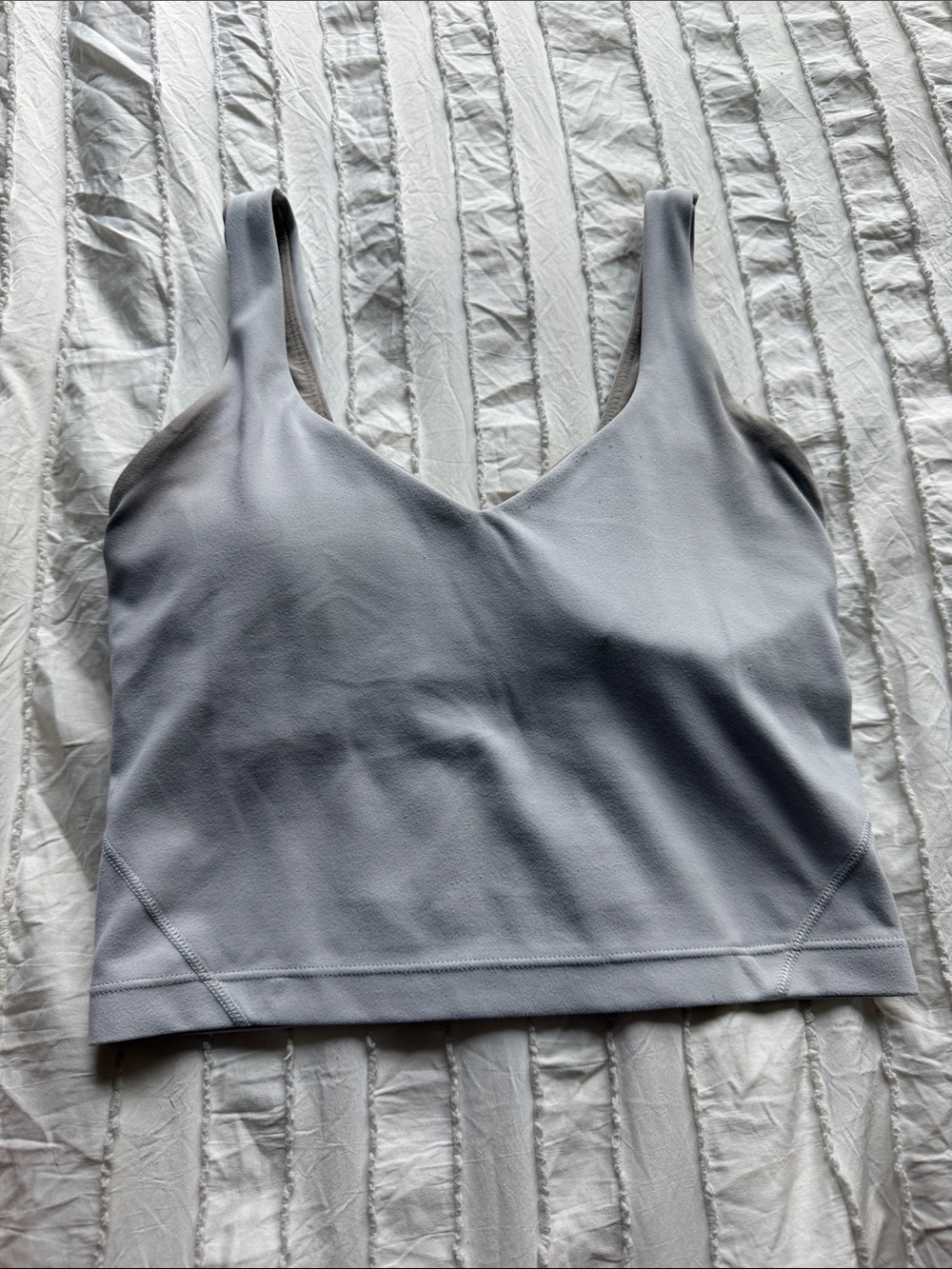 lululemon athletica Light Gray Scoop Neck Sports Crop